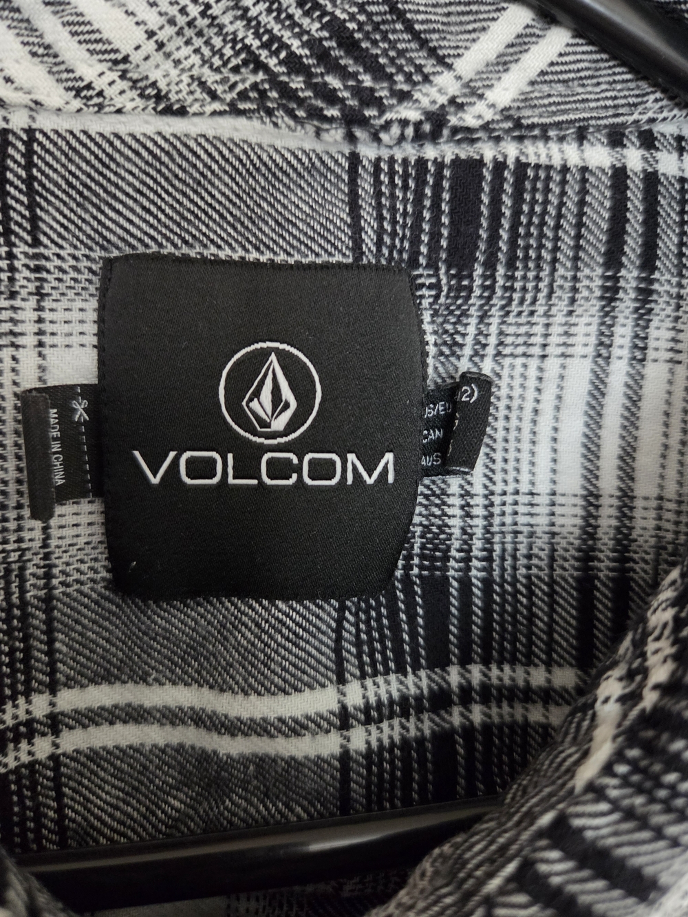 Volcom Black & White Plaid Button-Up Flannel - Picture 3 of 7